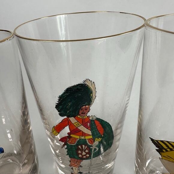 Libbey Solider Drinking Glass Tumblers w/Skinner's Horse, Highlander, Lancer VTG - Picture 7 of 16
